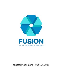 Vector Logo Design Template For Business. Merger And Fusion Sign
 