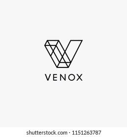 Vector logo design template for business. Letter V