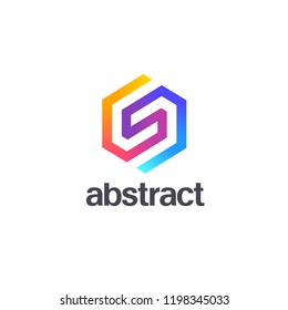 Vector logo design template for business. Hexagon sign