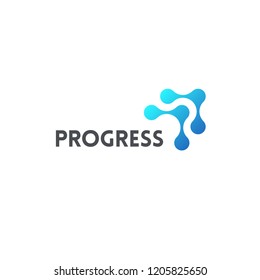 Vector logo design template for business. Progress. Arrow sign.