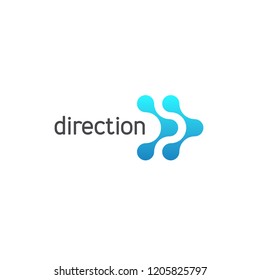 Vector logo design template for business. Direction. Arrow sign.