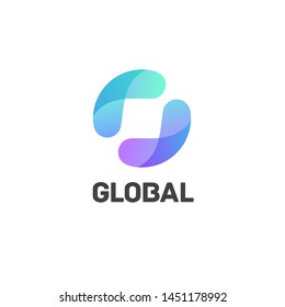 Vector logo design template for business. Global icon.