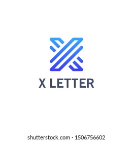 Vector logo design template for business. Letter x.