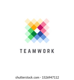 Vector logo design template for business. Team Work abstract icon. 