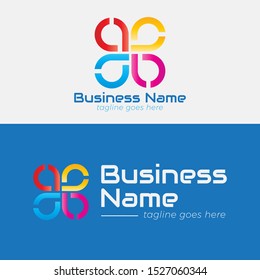 Vector logo design template for business, company, association, application, icon or button with futuristic color. Modern Flower Sign