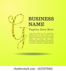 Vector logo design template for business, company, association, application, icon or button with futuristic color. Foliage Script Font Initial Letter G