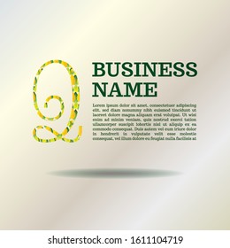 Vector logo design template for business, company, association, application, icon or button with futuristic color. Script Font Initial Letter Q
