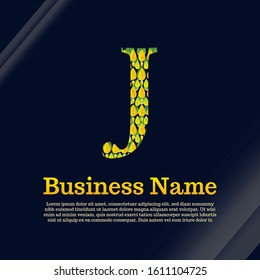 Vector logo design template for business, company, association, application, icon or button with futuristic color. Script Font Initial Letter j