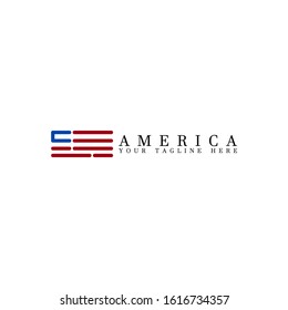 Vector Logo Design Template For Business. America Logo Design Template