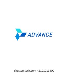 Vector logo design template for business. Arrows in different directions. Advance abstract icon. 
