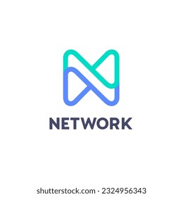 Vector logo design template for business. Letter N sign.