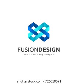 Vector Logo Design Template For Business. Fusion Design