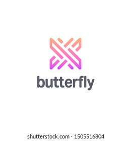 Vector logo design template. Butterfly abstract icon.