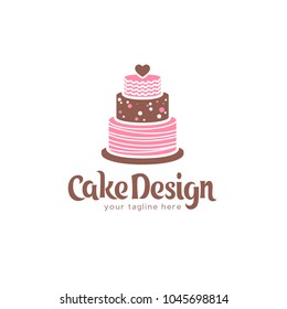 Vector logo design template for cake.