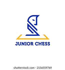 Vector logo design template for chess. Junior Chess Knight symbol.