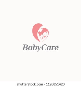 Vector logo design template of child care, motherhood and childbearing