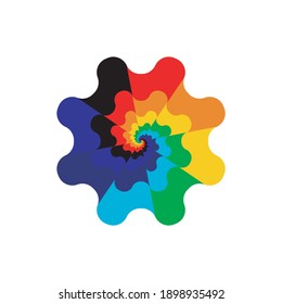 Vector logo design template. Color Flower