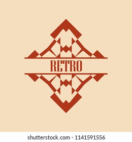 Vector logo design template concept in Art Deco style . Geometrical badge. Emblem for fashion, beauty and jewelry industry