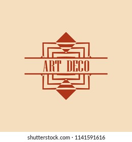 Vector logo design template concept in Art Deco style . Geometrical badge. Emblem for fashion, beauty and jewelry industry