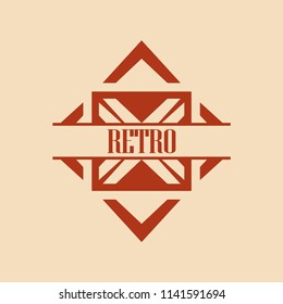 Vector logo design template concept in Art Deco style . Geometrical badge. Emblem for fashion, beauty and jewelry industry