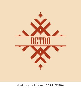 Vector logo design template concept in Art Deco style . Geometrical badge. Emblem for fashion, beauty and jewelry industry