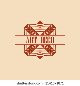 Vector logo design template concept in Art Deco style . Geometrical badge. Emblem for fashion, beauty and jewelry industry