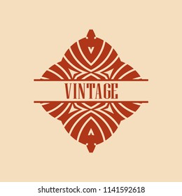 Vector logo design template concept in Art Deco style . Geometrical badge. Emblem for fashion, beauty and jewelry industry