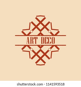 Vector logo design template concept in Art Deco style . Geometrical badge. Emblem for fashion, beauty and jewelry industry