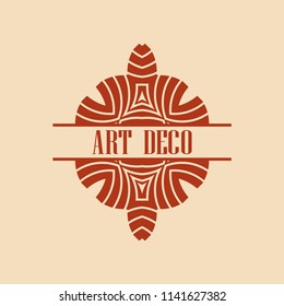 Vector logo design template concept in Art Deco style . Geometrical badge. Emblem for fashion, beauty and jewelry industry