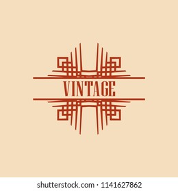 Vector logo design template concept in Art Deco style . Geometrical badge. Emblem for fashion, beauty and jewelry industry