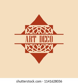 Vector logo design template concept in Art Deco style . Geometrical badge. Emblem for fashion, beauty and jewelry industry