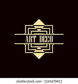 Vector logo design template concept in Art Deco style . Geometrical badge. Emblem for fashion, beauty and jewelry industry