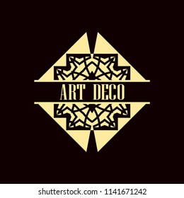 Vector logo design template concept in Art Deco style . Geometrical badge. Emblem for fashion, beauty and jewelry industry