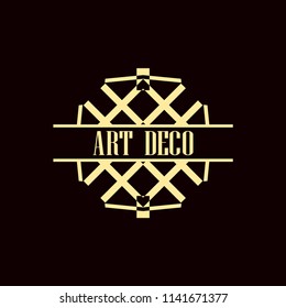 Vector logo design template concept in Art Deco style . Geometrical badge. Emblem for fashion, beauty and jewelry industry