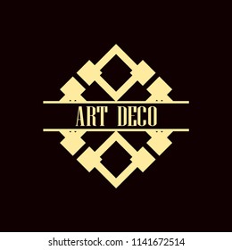 Vector logo design template concept in Art Deco style . Geometrical badge. Emblem for fashion, beauty and jewelry industry