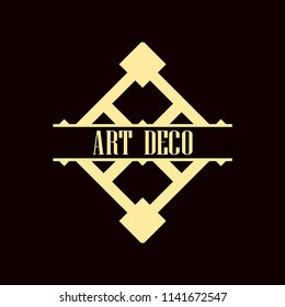 Vector logo design template concept in Art Deco style . Geometrical badge. Emblem for fashion, beauty and jewelry industry