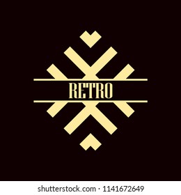 Vector logo design template concept in Art Deco style . Geometrical badge. Emblem for fashion, beauty and jewelry industry