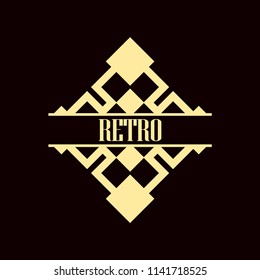 Vector logo design template concept in Art Deco style . Geometrical badge. Emblem for fashion, beauty and jewelry industry