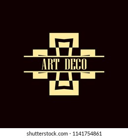 Vector logo design template concept in Art Deco style . Geometrical badge. Emblem for fashion, beauty and jewelry industry