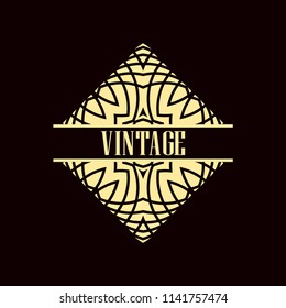 Vector logo design template concept in Art Deco style . Geometrical badge. Emblem for fashion, beauty and jewelry industry