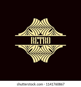 Vector logo design template concept in Art Deco style . Geometrical badge. Emblem for fashion, beauty and jewelry industry
