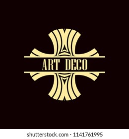 Vector logo design template concept in Art Deco style . Geometrical badge. Emblem for fashion, beauty and jewelry industry