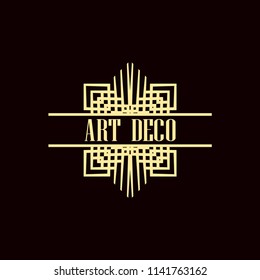 Vector logo design template concept in Art Deco style . Geometrical badge. Emblem for fashion, beauty and jewelry industry