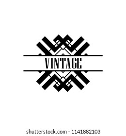 Vector logo design template concept in Art Deco style . Geometrical badge. Emblem for fashion, beauty and jewelry industry