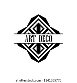 Vector logo design template concept in Art Deco style . Geometrical badge. Emblem for fashion, beauty and jewelry industry