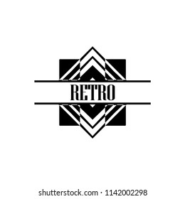 Vector logo design template concept in Art Deco style . Geometrical badge. Emblem for fashion, beauty and jewelry industry