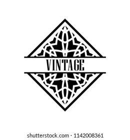 Vector logo design template concept in Art Deco style . Geometrical badge. Emblem for fashion, beauty and jewelry industry