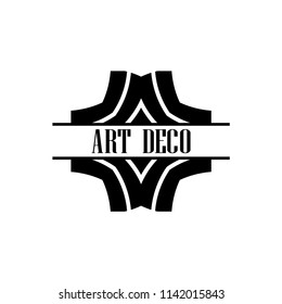 Vector logo design template concept in Art Deco style . Geometrical badge. Emblem for fashion, beauty and jewelry industry