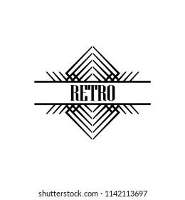 Vector logo design template concept in Art Deco style . Geometrical badge. Emblem for fashion, beauty and jewelry industry
