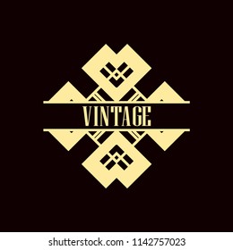 Vector logo design template concept in Art Deco style . Geometrical badge. Emblem for fashion, beauty and jewelry industry